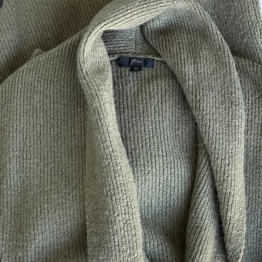 J. Crew Double Breasted Cardigan Sweater Coat Green Pocket Oversized Women’s XS